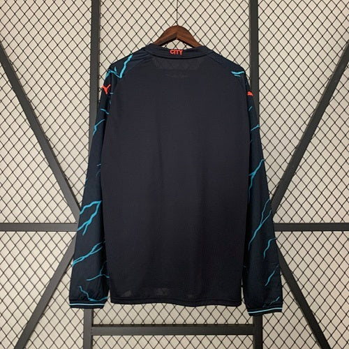 2023/24 Long Sleeve Manchester City Third Away Jersey Fan Version