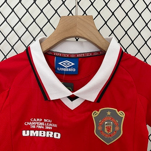 Kids Manchester United 1999/00 Home Jersey Kit Fan Version