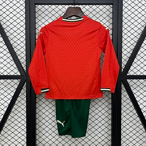 2025 Kids Portugal Home Jersey Kit Long Sleeve