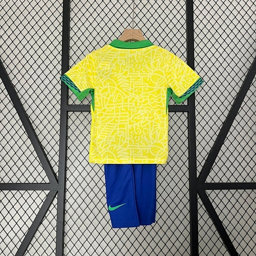 2024 Kids Brazil Jersey Kit Fan Version
