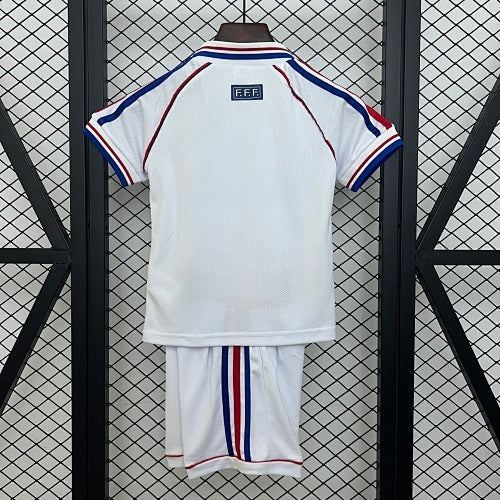 Kids France 1998 Away Jersey Kit Fan Version