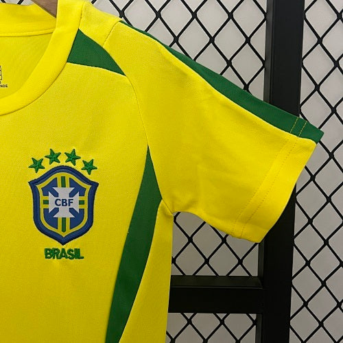 Kids Brazil 2002 Home Jersey Kit Fan Version