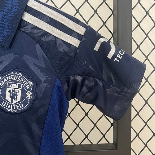 2024/25 Kids Manchester United Away Jersey Kit Fan Version