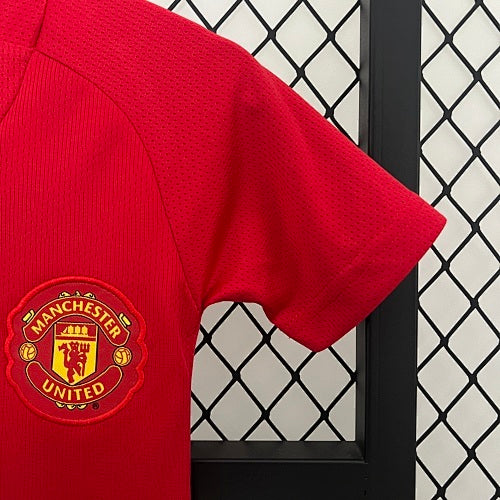 Kids Manchester United 2007/08 UEFA Champions League Home Jersey Kit Fan Version