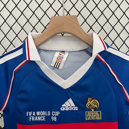 Kids France 1998 Home Jersey Kit Fan Version