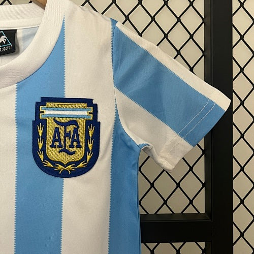 Kids Argentina 1986 Home Jersey Set Fan Version