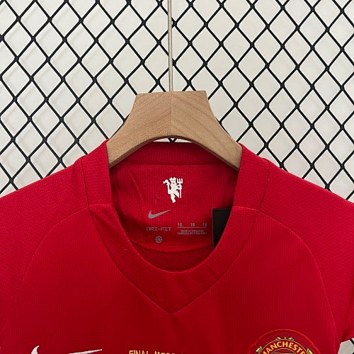 Kids Manchester United 2007/08 UEFA Champions League Home Jersey Kit Fan Version