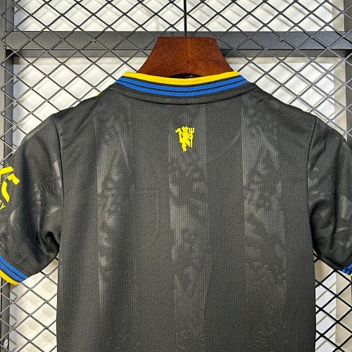 2025/26 Kids Manchester United Third Away Jersey Kit Fan Version