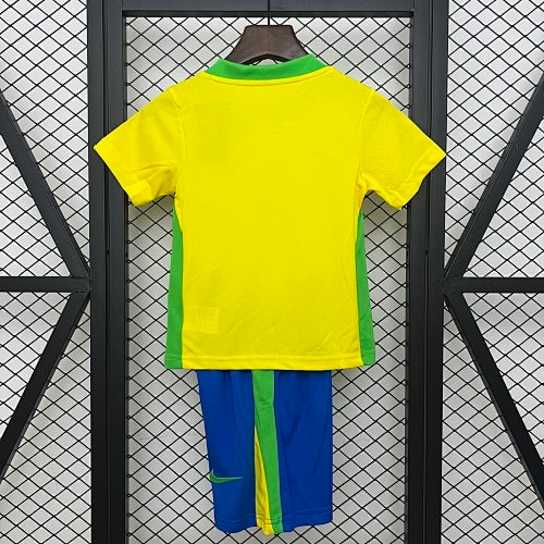 2025 Kids Brazil Home Jersey Set Fan Version