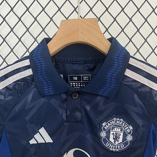 2024/25 Kids Manchester United Away Jersey Kit Fan Version
