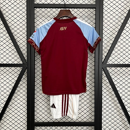 2025/26 Kids Aston Villa Home Jersey Kit Fan Version
