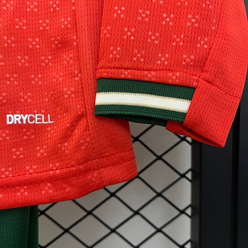 2025 Kids Portugal Home Jersey Kit Long Sleeve