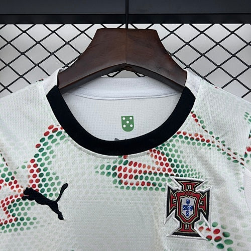 2025 Kids Portugal Away Jersey Kit Long Sleeve