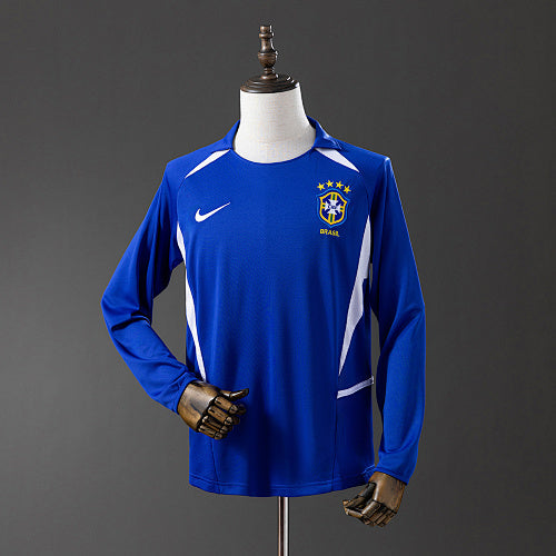 Brazil 2002 Away Long Sleeve Retro Jersey Fan Version