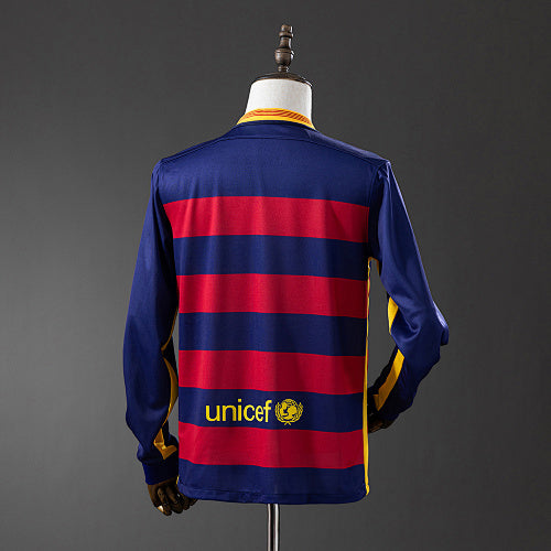 Barcelona 2015/16 Home Long Sleeve Retro Jersey
