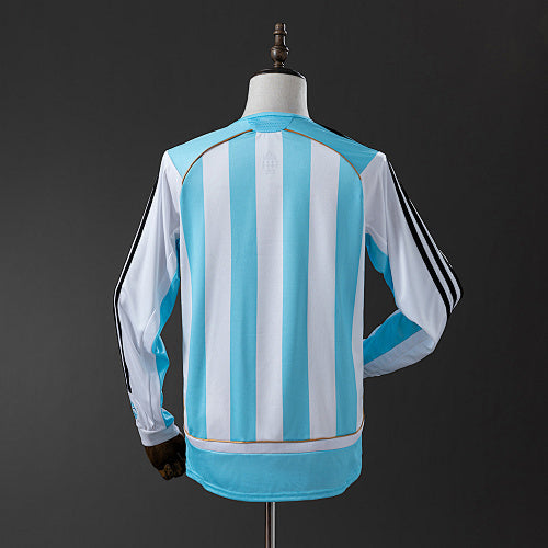 Argentina 2006 Home Long Sleeve Retro Jersey Fan Version
