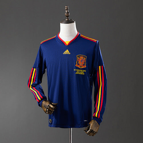 Retro Long Sleeve Spain 2010 Away Jersey Fan Version
