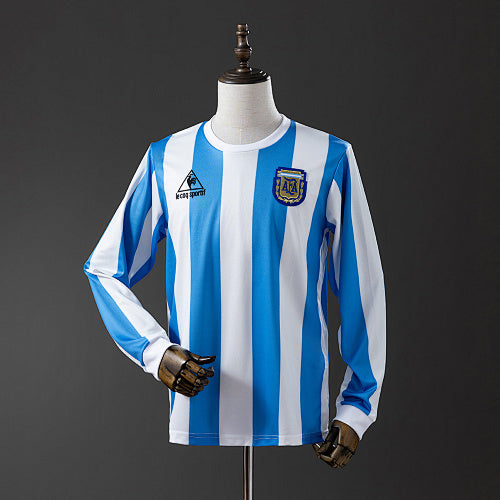 Argentina 1986 Home Long Sleeve Retro Jersey Fan Version