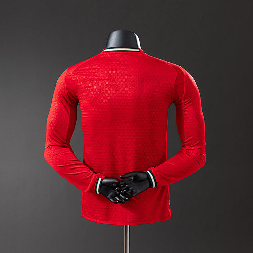 Portugal 2025 Home Long Sleeve Player Version Jersey