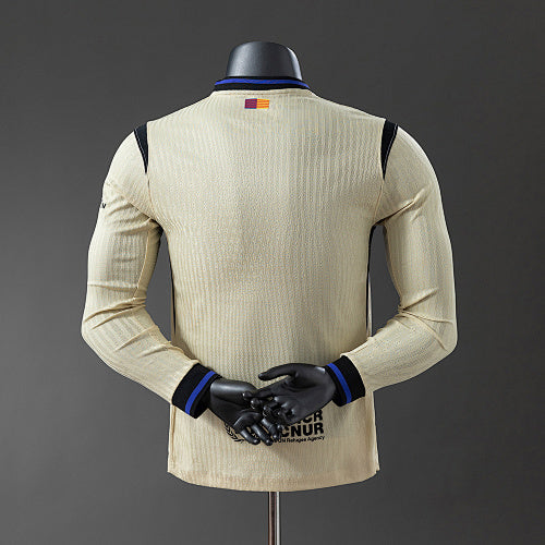 Barcelona 2025/26 Player Version Away Long Sleeve Jersey