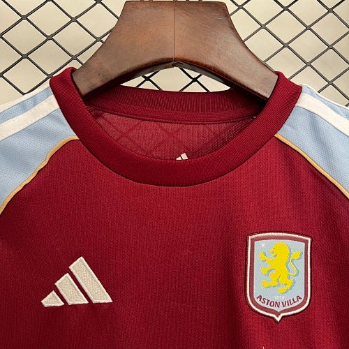2025/26 Kids Aston Villa Home Jersey Kit Fan Version