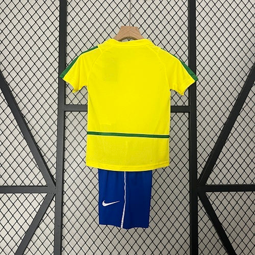 Kids Brazil 2002 Home Jersey Kit Fan Version