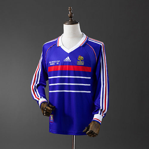 Retro Long Sleeve France 1998 Home Jersey Fan Version