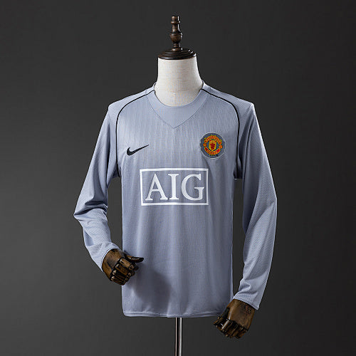 Manchester United 2007 Goalkeeper Grey Long Sleeve Retro Jersey Fan Version