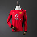 Retro Manchester United Long Sleeve 2002/04 Home Jersey Fan Version