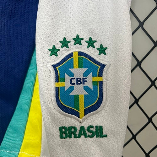2024 Kids Brazil Away Jersey Kit Fan Version