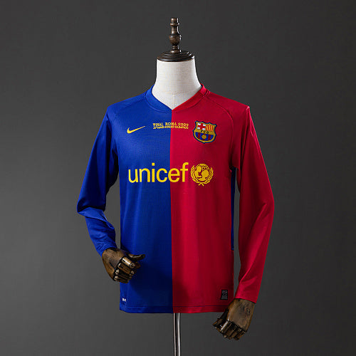 Retro Long Sleeve Barcelona 2008/09 Champions League Home