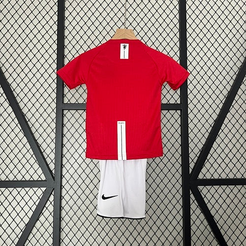Kids Manchester United 2007/08 UEFA Champions League Home Jersey Kit Fan Version