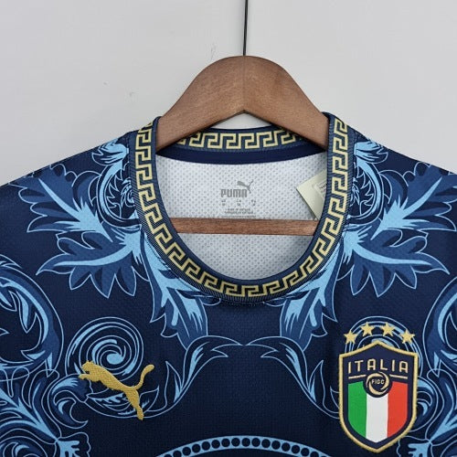 2022 Italy x Versace Blue Jersey Fan Version