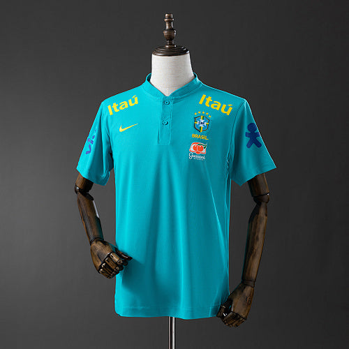 2021 Brazil Pre-match Blue Jersey Fan Version