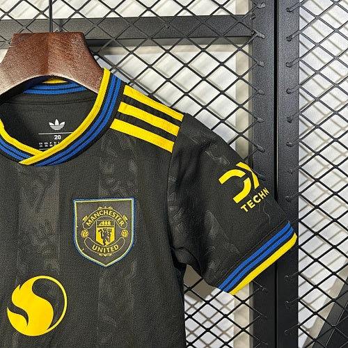 2025/26 Kids Manchester United Third Away Jersey Kit Fan Version