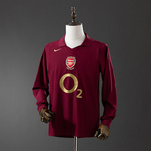 Retro Long Sleeve 2005/06 Arsenal Home Jersey Fan Version
