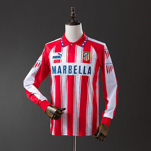 Atletico Madrid 1994/95 Home Long Sleeve Retro Jersey Fan Version