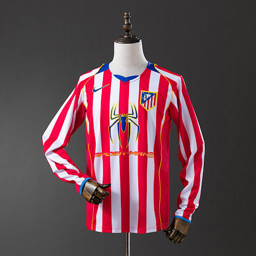Atletico Madrid 2004/05 Home Long Sleeve Retro Jersey Fan Version