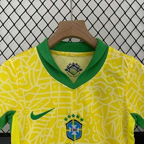 2024 Kids Brazil Jersey Kit Fan Version