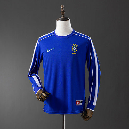 Brazil 1998 Away Retro Long Sleeve Jersey Fan Version