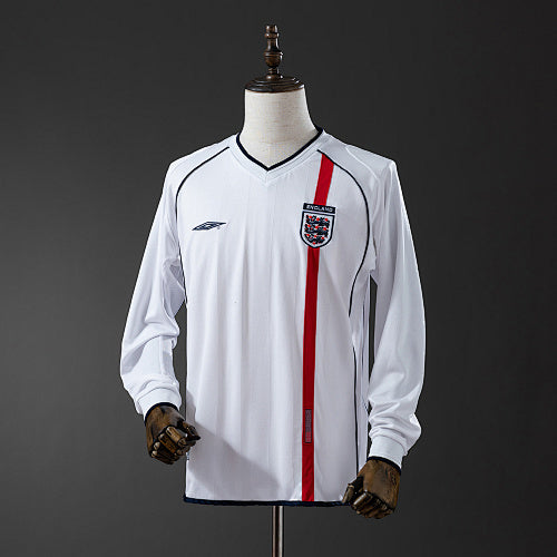 Retro England 2002 Home Jersey Long Sleeve Fan Version