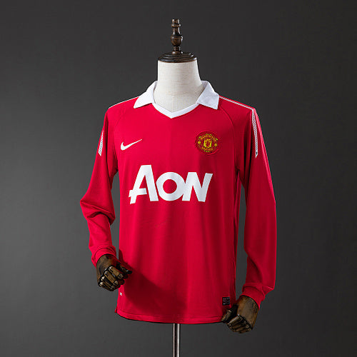 Manchester United 2010/11 Home Long Sleeve Retro Jersey Fan Version