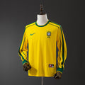 Retro Long Sleeve Brazil 1998 Home Jersey Fan Version