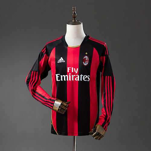 AC Milan 2010/11 Home Long Sleeve Retro Jersey Fan Version