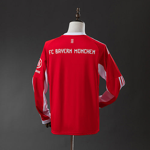 Bayern Munich 2025/26 Home Long Sleeve Jersey Fan Version