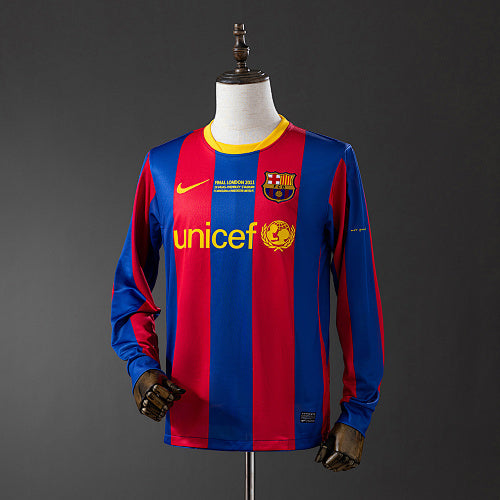 Barcelona 2010/11 Home Champions League Edition Long Sleeve Retro Jersey