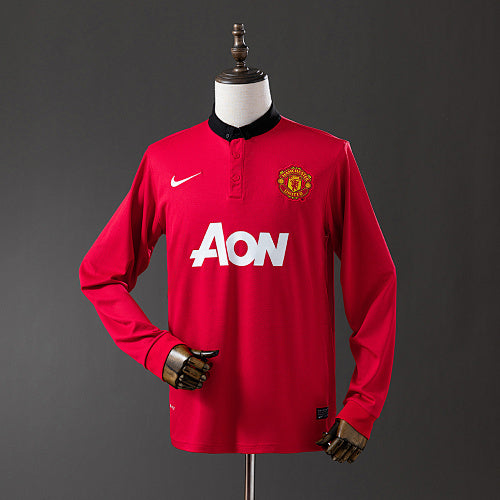 Retro Long Sleeve Manchester United 2013/14 Home Jersey Fan Version