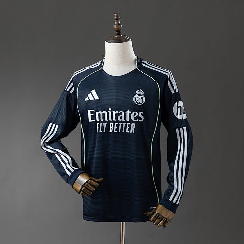 Real Madrid 2025/26 Away Long Sleeve Jersey