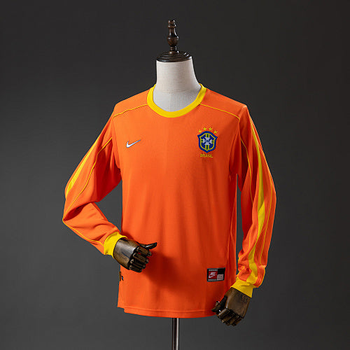 Brazil 1998 Goalkeeper Long Sleeve Retro Jersey Fan Version