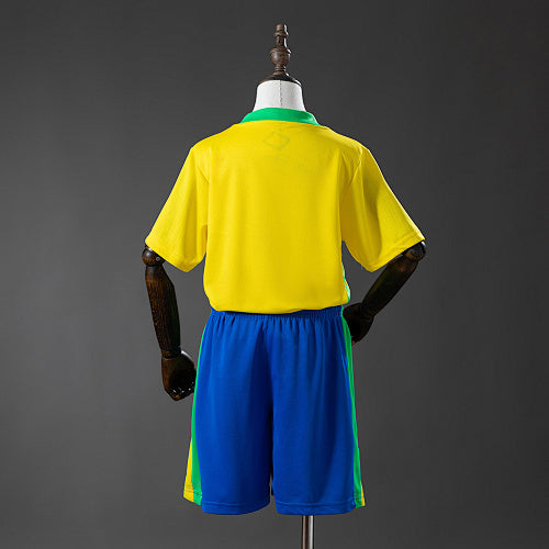 Brazil 2025 Home Kids Kit Jersey Fan Version